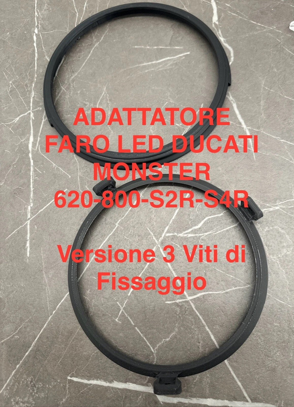ANELLO ADATTATORE FARO A LED 7” PER CALOTTA ORIGINALE DUCATI MONSTER VERSIONE 3 VITI