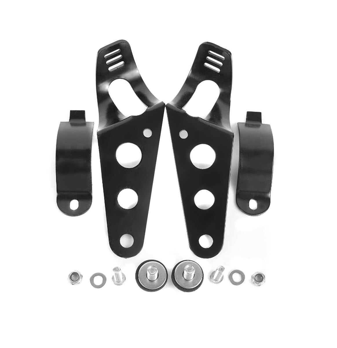 KIT FARO LED 7” MOTO UNIVERSALE CON SUPPORTO FORCELLA 35-43mm NERO H4 CANBUS