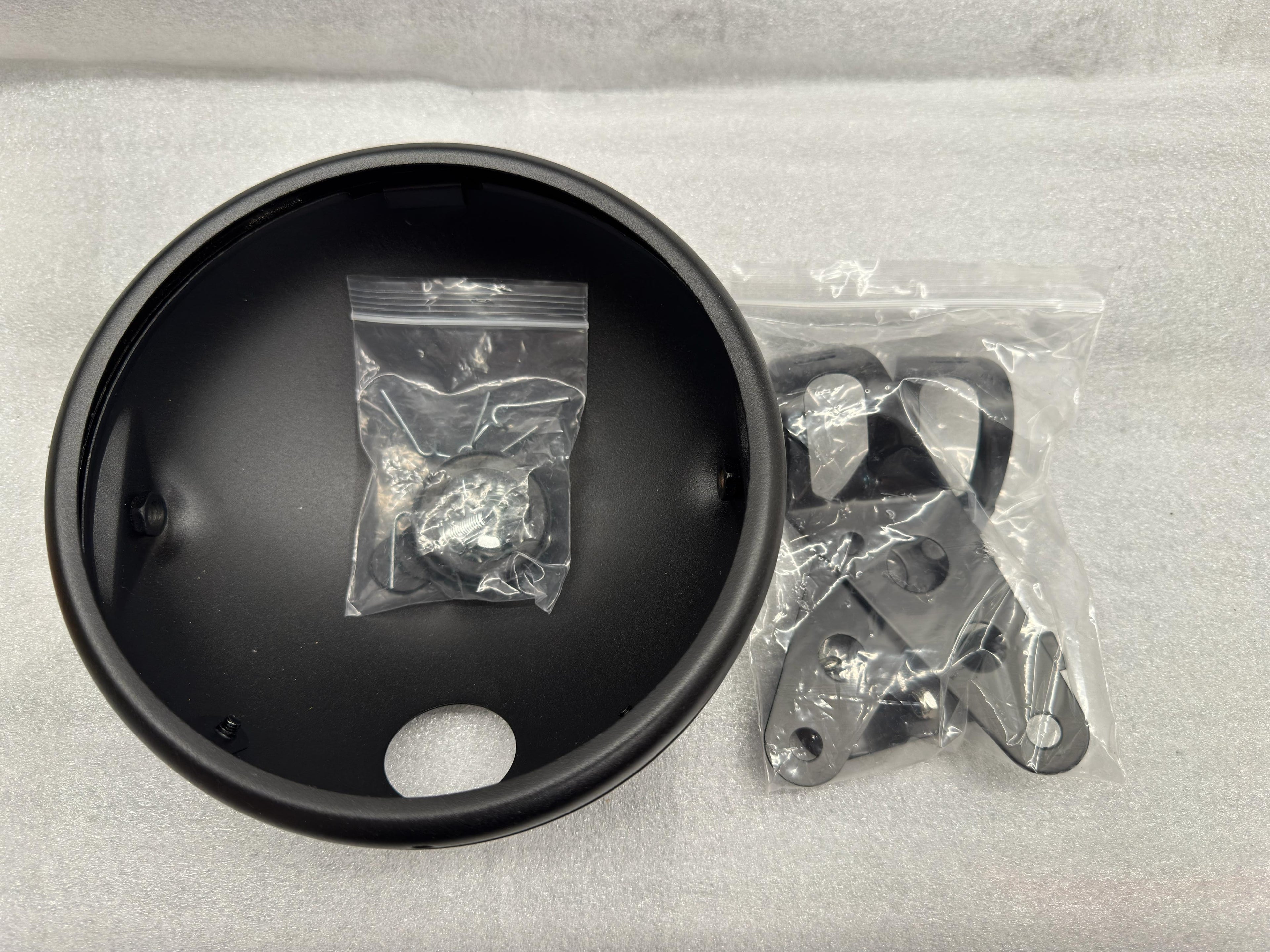 KIT FARO LED 7” MOTO UNIVERSALE CON SUPPORTO FORCELLA 35-43mm NERO H4 CANBUS