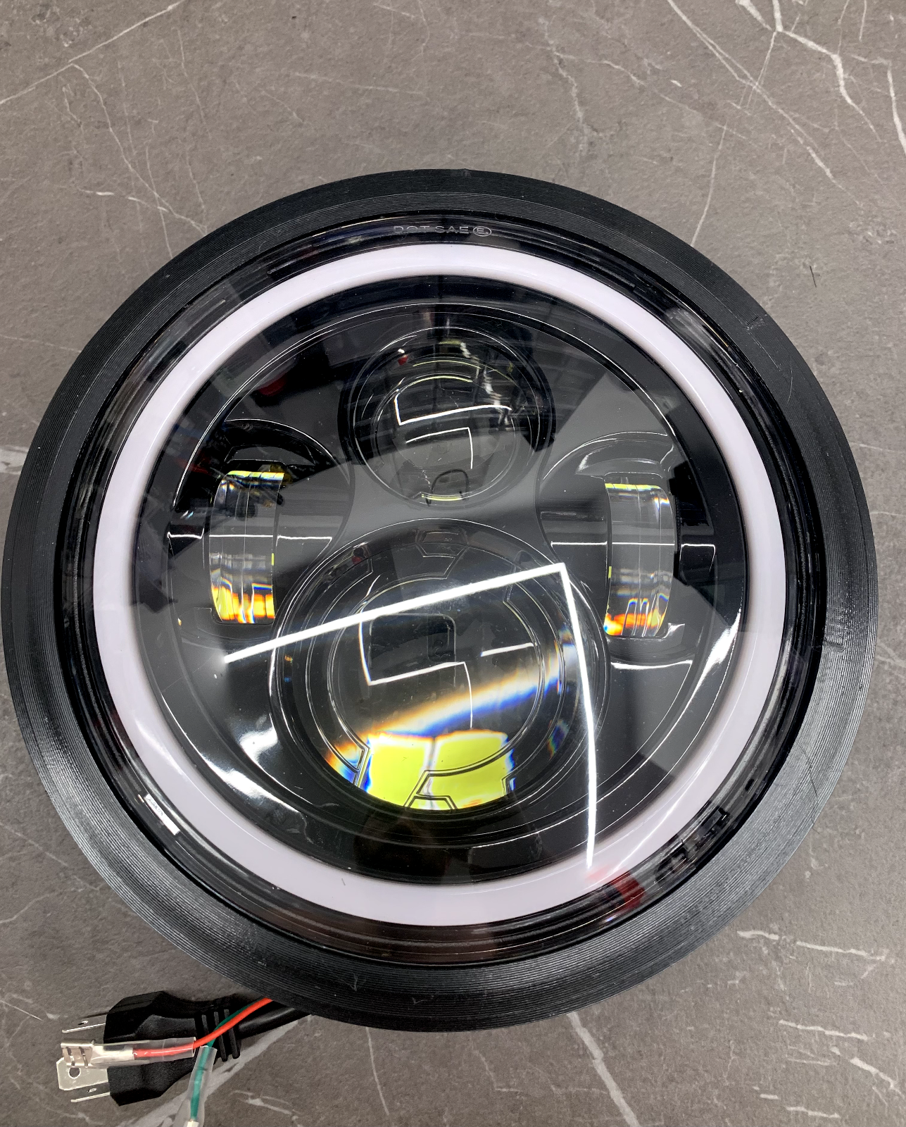 FARO A LED 7" OMOLOGATO DUCATI MONSTER + ADATTATORE PER MONTAGGIO CALOTTA ORIGINALE